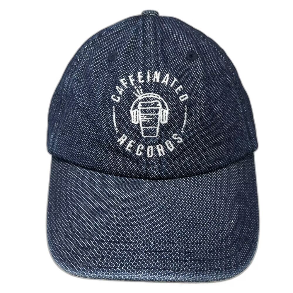 Alternative Blue Baseball Cap One Size Caffeinated Records Coffee Denim Hat OS